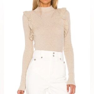 MAJORELLE Annie Gold Mockneck Sweater
